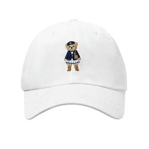 Teddy Bear Fashionable  White Casual Versatile Embroidered Briaiwyn Baseball Cap